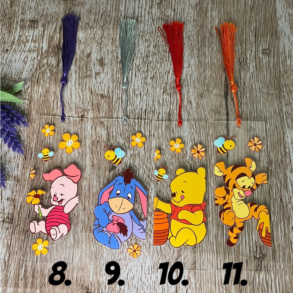 Bookmark Pooh Pig Handcrafted Artisan Acrylic Journal Gifts Read Book